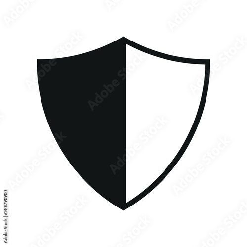 Shield icon. Shield half icon vector