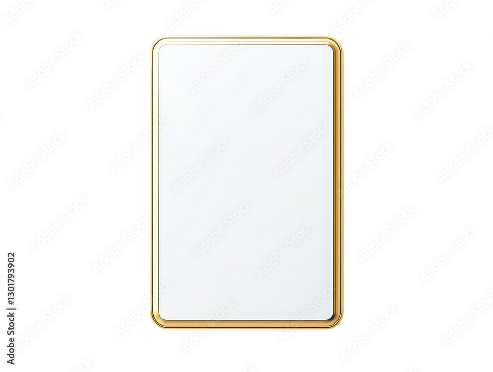 Matte Gold Frame Mockup, empty screen isolated on transparent background Matte Gold Frame Mockup, empty screen isolated on transparent background