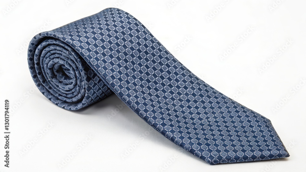 Rolled Blue Tie with Small Pattern Rolled Blue Tie with Small Pattern
