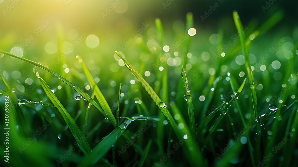 Vibrant Fresh Green Grass with Dew Drops Close Up for Nature Lovers Vibrant Fresh Green Grass with Dew Drops Close Up for Nature Lovers