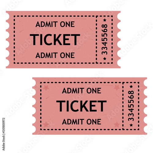 Set of colored vector tickets. Retro tickets design template. Tickets for cinema, movie, circus, carnival, film, festival, etc. Vector elements eps. 