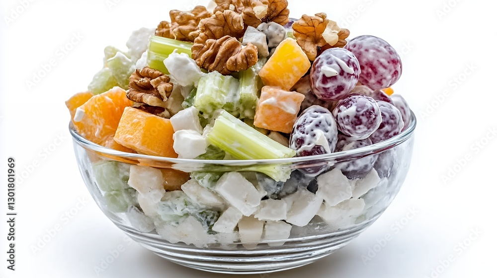 Refreshing Fruit Salad with Walnuts and Creamy Dressing Refreshing Fruit Salad with Walnuts and Creamy Dressing