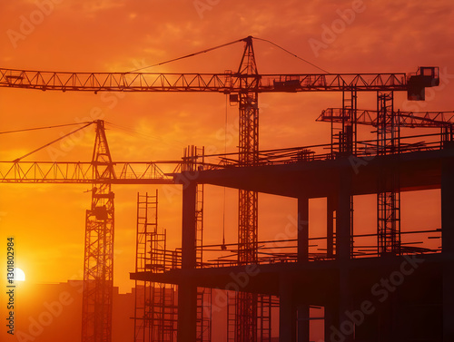 Photo Construction Site Sun...