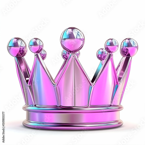 3D Illustration Pink Crown,...
