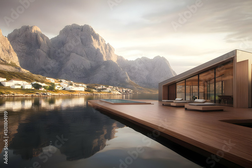 3D Illustration Modern Lake...