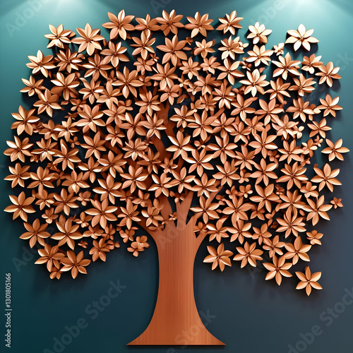3D Illustration Golden Flow...