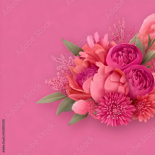 Illustration Pink Floral Bo...