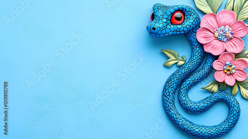 Illustration of Blue Snake,...
