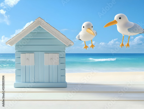 3D Illustration Beach House...