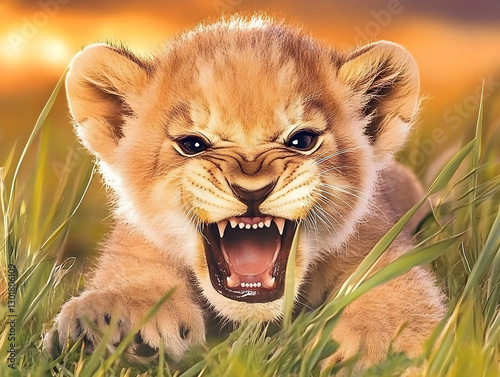 Illustration of Lion Cub Ro...