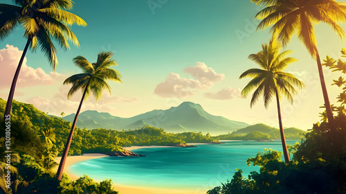 Tropical Island Paradise Il...