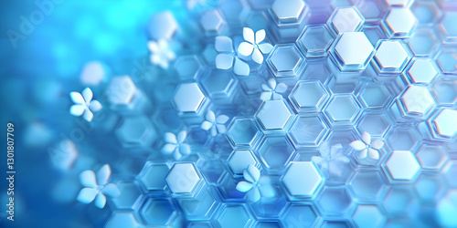3D Abstract Background Blue...