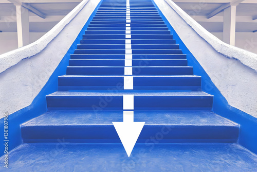 Photo Down Arrow Blue Stair...