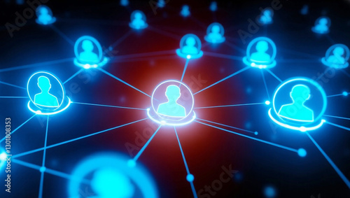 Wallpaper Mural Digital Network Connection - Social Media, Data Links & Communication. Generative AI Torontodigital.ca