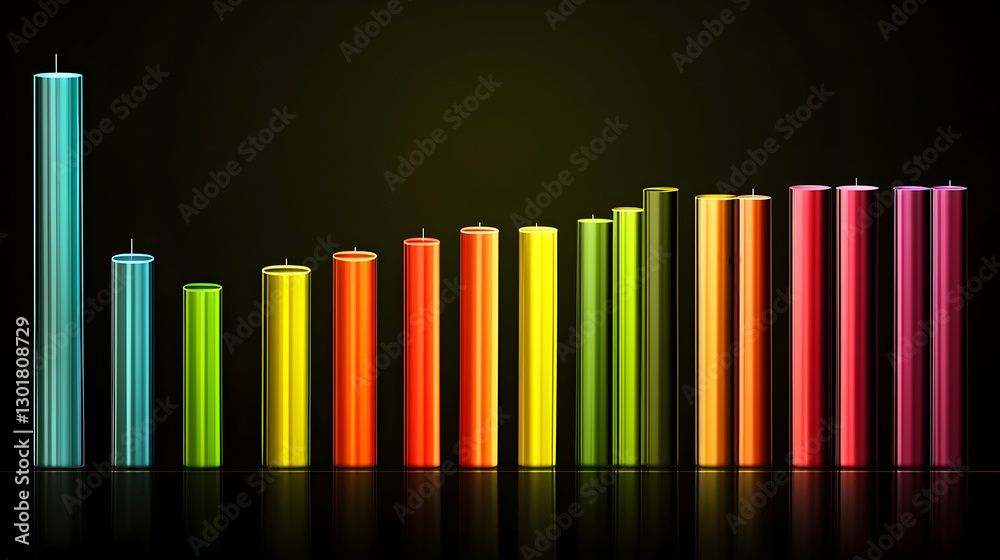 Obraz premium 3D Illustration Colorful Bar Graph Growth Chart Data Visualization