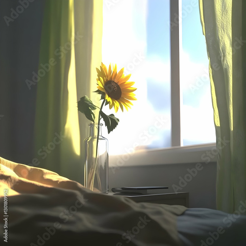 3D Illustration Sunflower, ...
