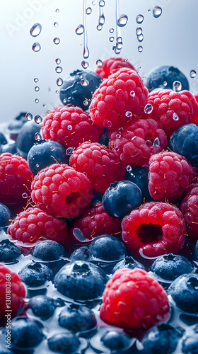 Photo Fresh Raspberries and...