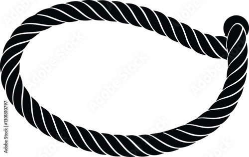 Rope Border Lasso vector illustration. Rope Icon