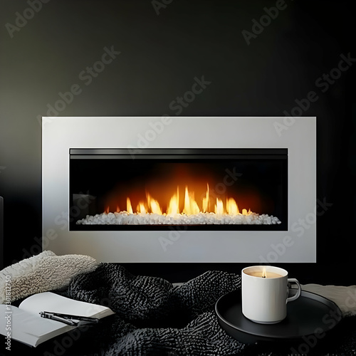 Cozy Fireplace 3D Illustration