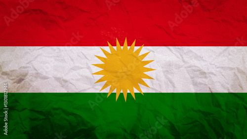 Bild auf Leinwand The Kurdistan flag features three bold horizontal red, white, and green stripes, each rich with symbolic meaning
