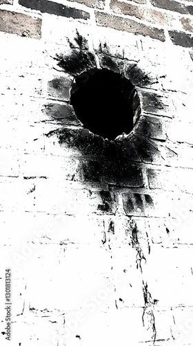 Photo Hole Wall Damage Blac...