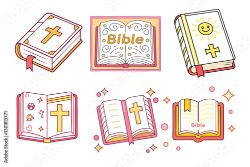 A Bundle of Cute Bible Vector Cartoon illustration Easter Day