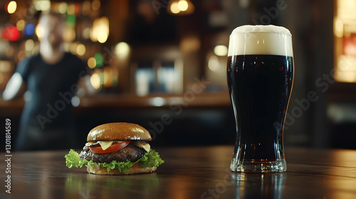 Photo: Dark Beer and a Burg...