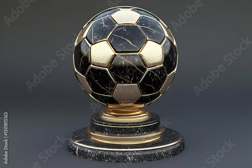 3D Render Trophy Soccer Bal...