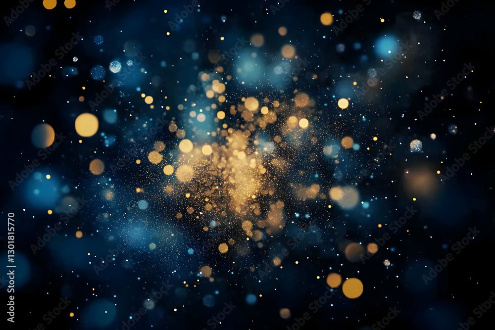 Abstract Background- Golden and Blue Bokeh Lights Effect Abstract Background- Golden and Blue Bokeh Lights Effect