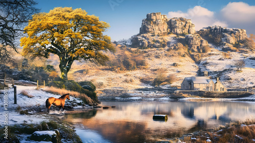 Illustration of Scenic Wint...