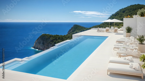 Luxury Cliffside Pool 3D Re...