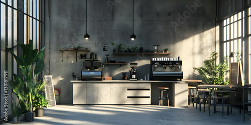 3D Illustration Modern Coff...