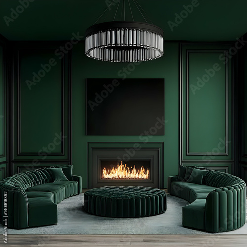 3D Illustration Green Livin...