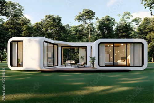 3D Illustration Modern Hous...
