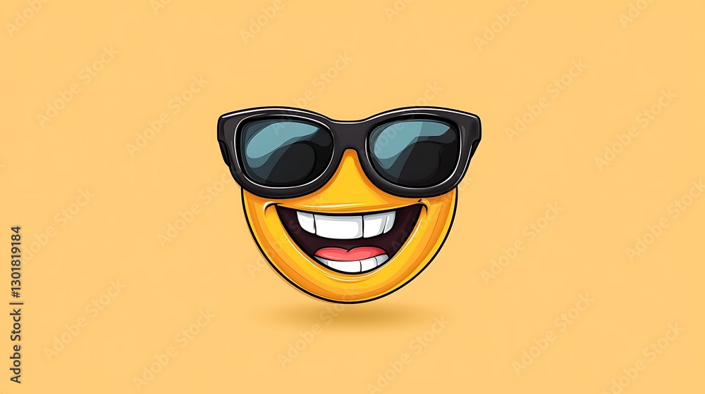 Smiling Emoji in Sunglasses: A Digital Illustration AI Generated Smiling Emoji in Sunglasses: A Digital Illustration AI Generated