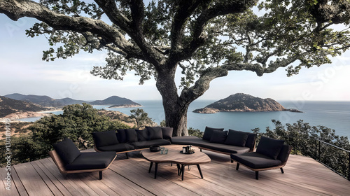 Photo Coastal Deck Relaxati...