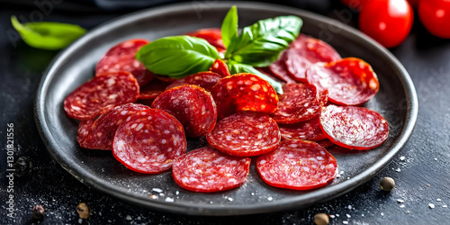 Photo, Sliced Sausage, Basi...