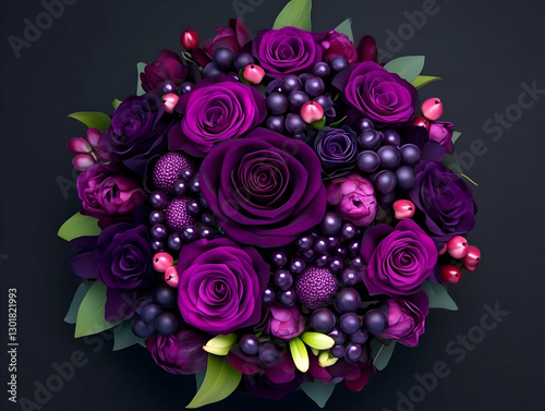 Illustration, Purple Rose B...