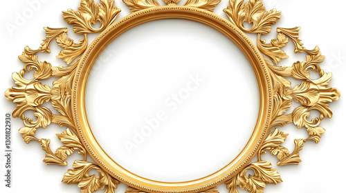 3D Illustration Golden Oval...