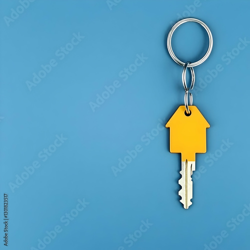 Photo House Key on Blue Bac...