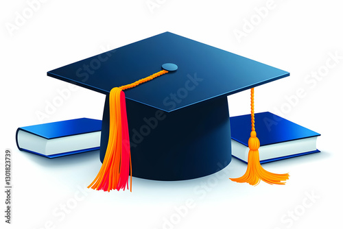 Graduation Cap and Books Il...