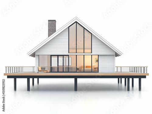 3D Illustration Modern Hous...