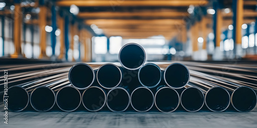 Photo: Steel Pipes Stacked ...