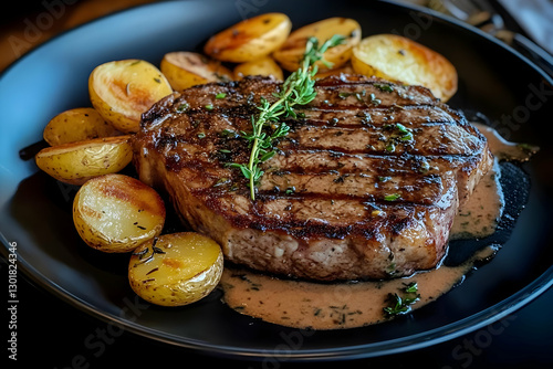 Photo Grilled Steak Potatoe...