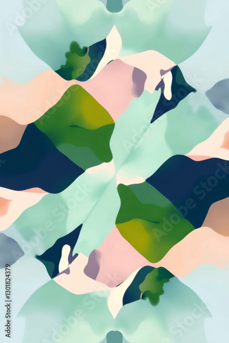 Illustration of abstract mountain landscape