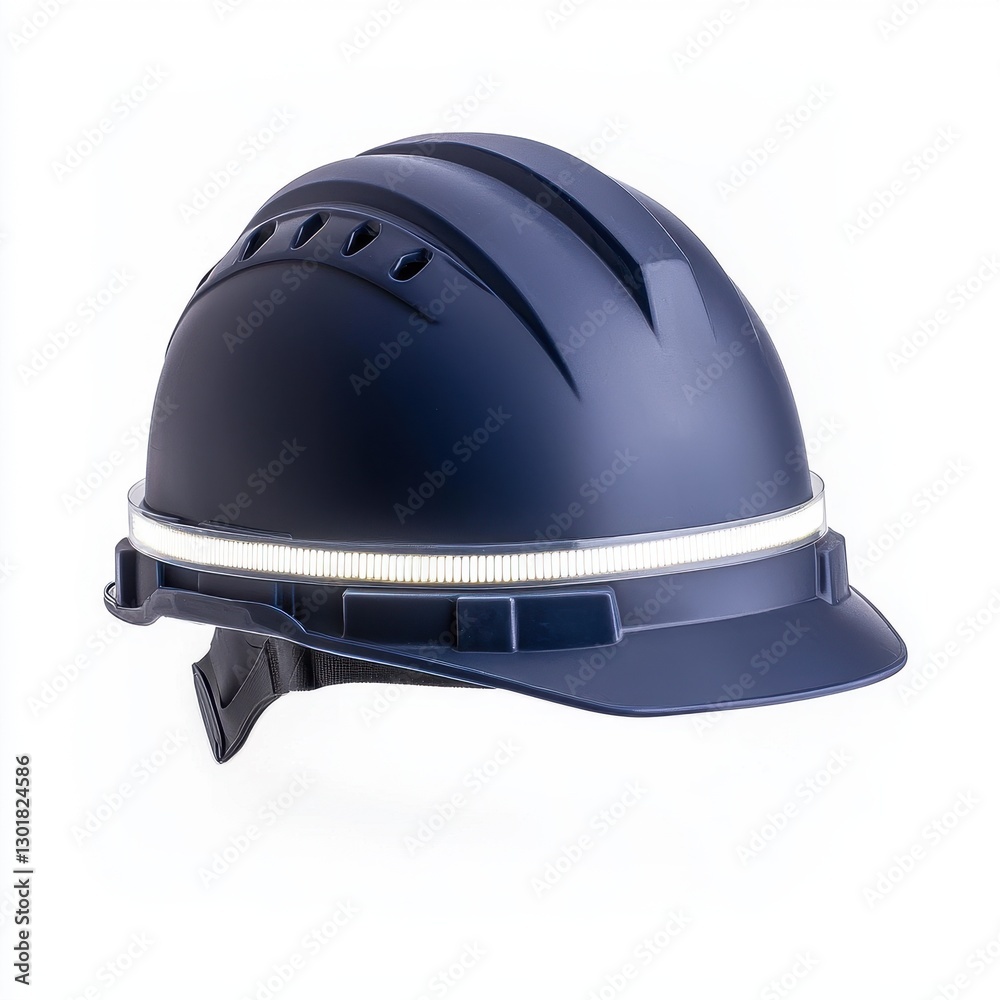 Fototapeta premium Industrial Safety Helmet with LED Light for Construction Workers