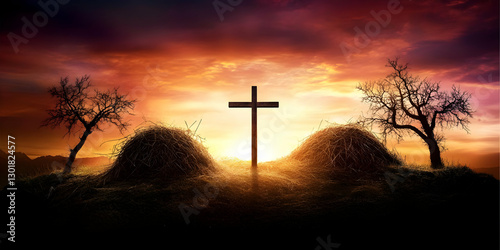 Illustration of Cross at Su...