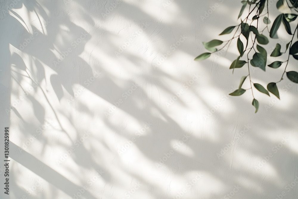 Leaf Shadows on White Wall – Perfect for Product Mockups and Branding Leaf Shadows on White Wall – Perfect for Product Mockups and Branding