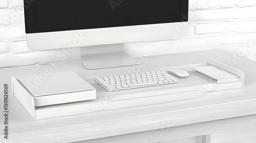3D Illustration White Minim...