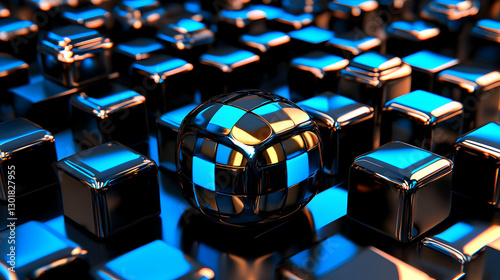 3D Illustration Abstract Ba...